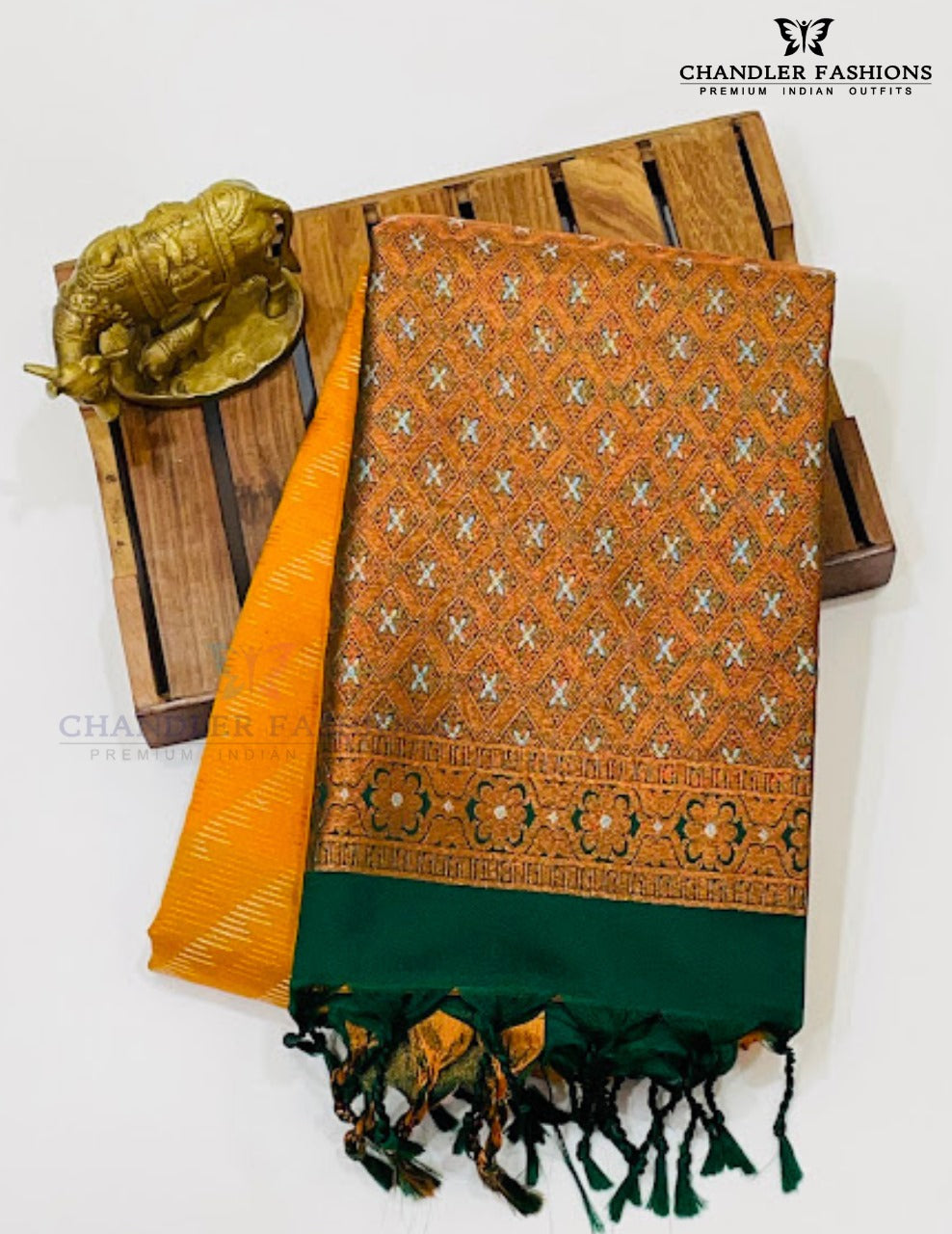 Charming Mastard Yellow Color Soft Silk Saree With Zari Work on Pallu In Chandler