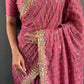 Pink Color Georgette Silk Ready To Wear Saree In Mesa