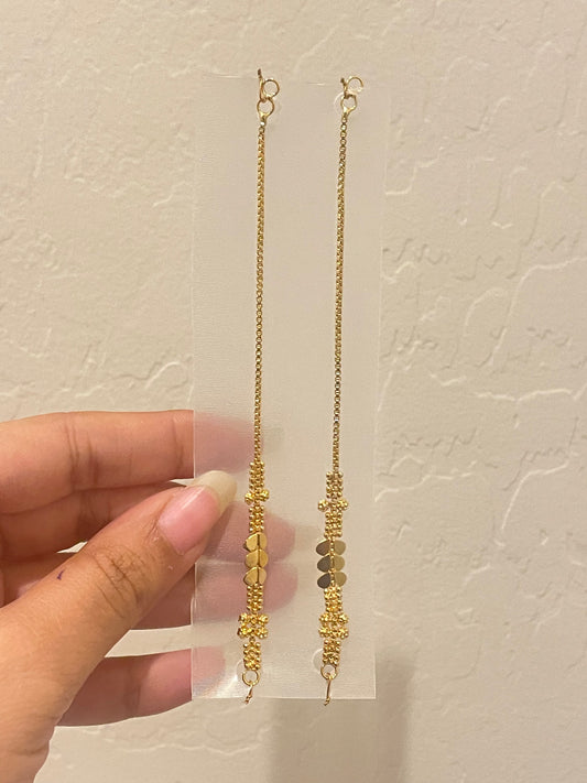 Pretty Gold Plated Ear Chains For Women