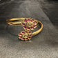 Beautiful Gold Plated With Hot Pink And White Stone Bracelet With Flower Design