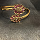 Beautiful Gold Plated With Pink Stone Bracelet With Flower Design