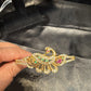 Beautiful Gold Plated With Green Hot Pink And White Stone Bracelet With Beautiful Peacock Design