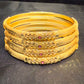 Alluring Enamel Gold Plated With Pink Color Beautiful Leaf Design Bangles