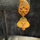 Appealing Gold tone Multicolored Stoned Designer jhumka Earrings