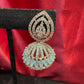 Jhumka with Light Blue Color Stone With White Stone Bead In USA