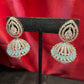 American Diamond Designer Jhumka With Light Blue Color Stone With White Stone Bead Near Me