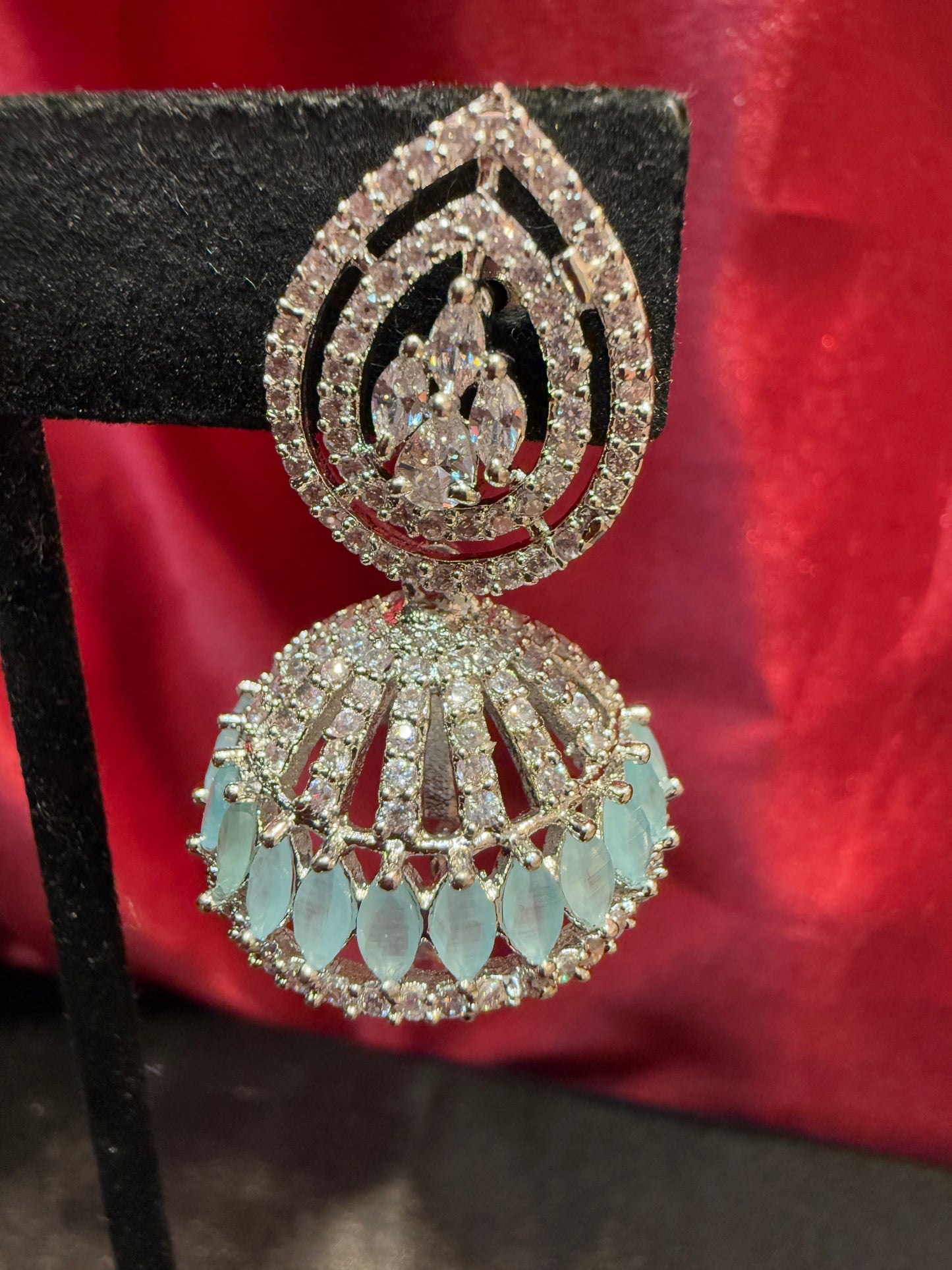 Dazzling American Diamond Designer Jhumka In Chandler