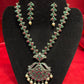 New Trendy Multicolor Oxidized Pearl Beaded Necklace With Earrings