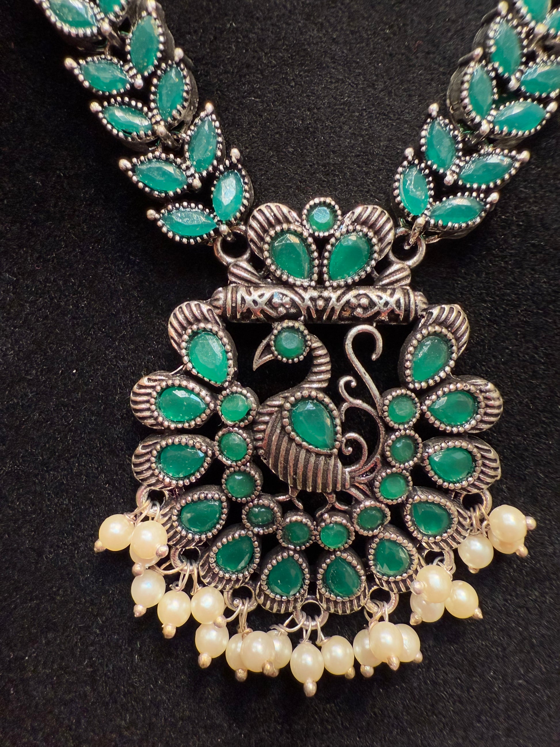 Peacock Design Oxidized Necklace Near Me