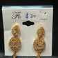 Beautiful White Stones Gold Plated Earrings For Women