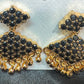 Adorable Black Stones Gold Plated Earrings For Women Near Me
