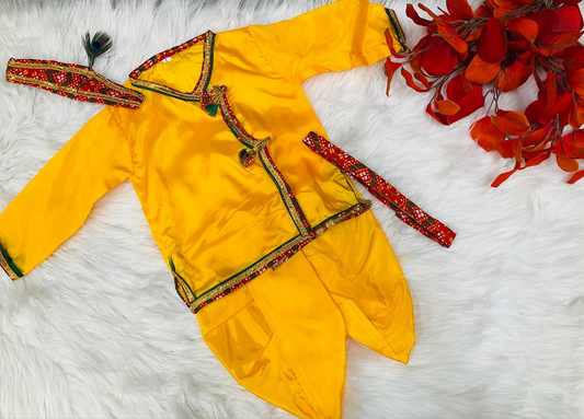 Beautiful Yellow Colored Krishna Costume Wear For Kids