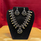 Alluring Black Color Oxidized Beautiful Pearl Drop Necklace With Earrings Set