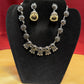 Black Oxidized Necklace Pearl Drop Jhumka Set In Peoria