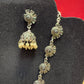 Black Oxidized Necklace Pearl Drop Jhumka Set Near Me