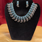 Alluring Light Blue Color Oxidized Necklace With Earrings Set