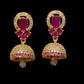 Dazzling Dark Pink And White Stones With Gold Plated Earrings Near Me