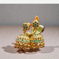 Amazing Dark Green Color Stones Gold Plated Jhumka Earrings For Women