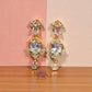 Pretty White Color Stones Gold Plated Earrings For Women