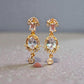 Pretty White Color Stones Gold Plated Earrings For Women