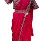 Dark Pink Color Embroidery Work With Chinon Ready To Wear Saree In Chandler