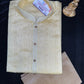 Gorgeous Light Yellow Color Jacquard Silk Embroidery Work Men's Kurta