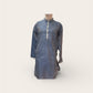 Attractive Dark Blue Color Raw Silk With Embroidery Work Kurta Suits For Men