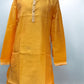 Attractive Yellow Color Raw Silk With Embroidery Work Kurta Suits For Men