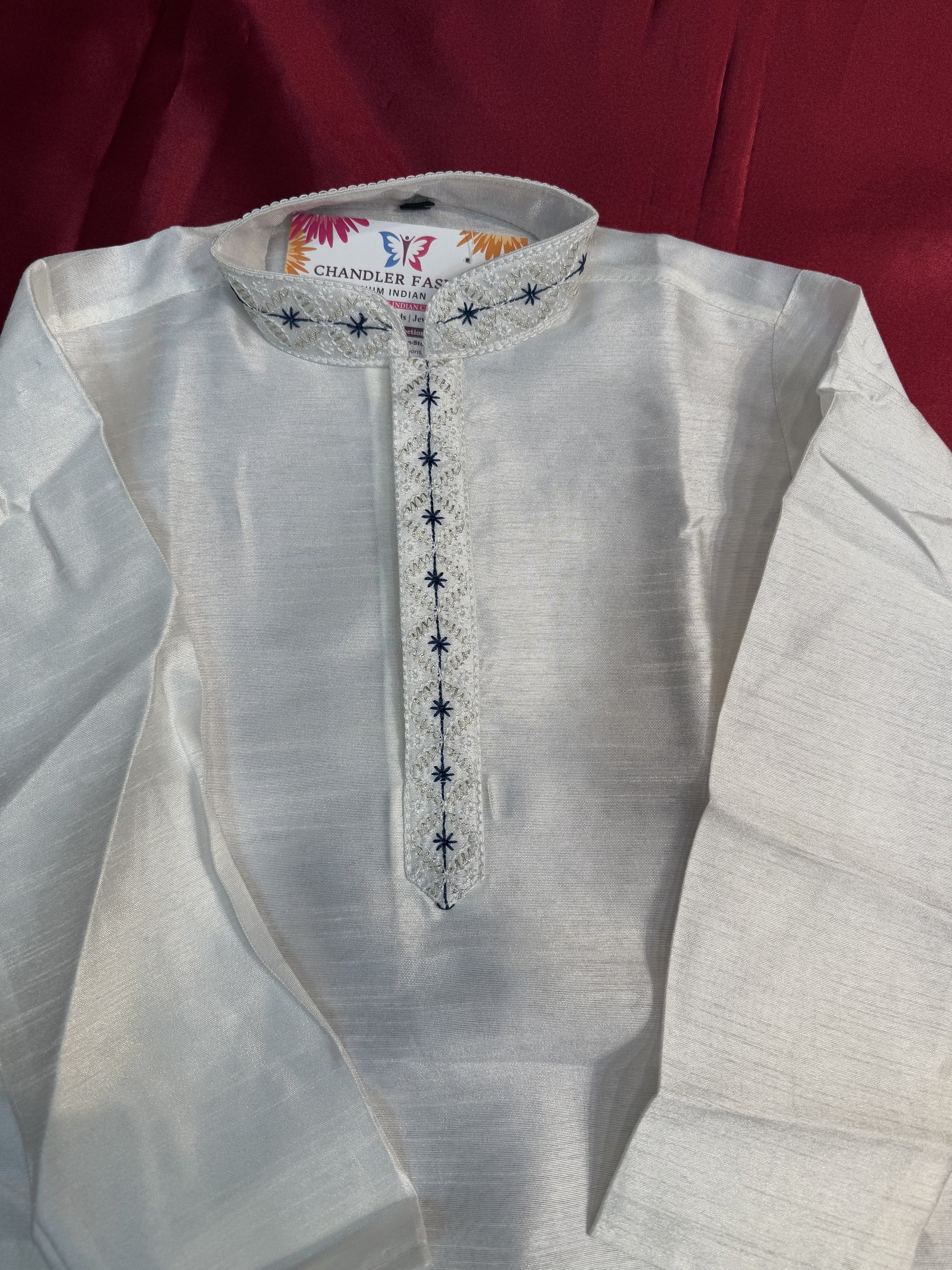 White Color Heavy Banarasi Embroidery Kurta Pajama Set In Tucson