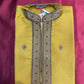 Elegant Yellow Color Embroided Kurta With Pajama Pant For Kids