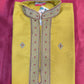 Elegant Yellow Color Embroided Kurta With Pajama Pant For Kids