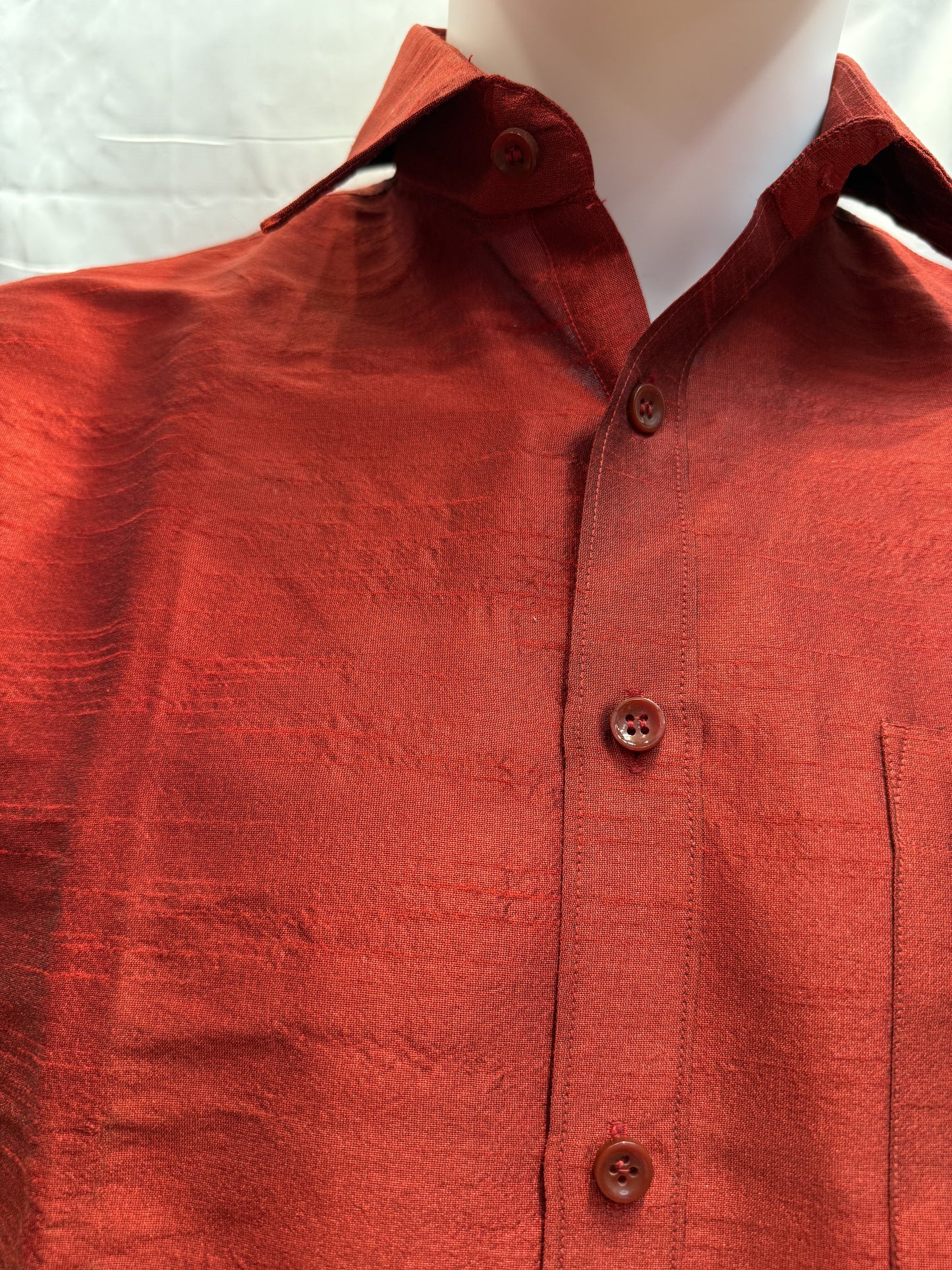 Attractive Red Color Half Sleeve Silk Shirt For Men