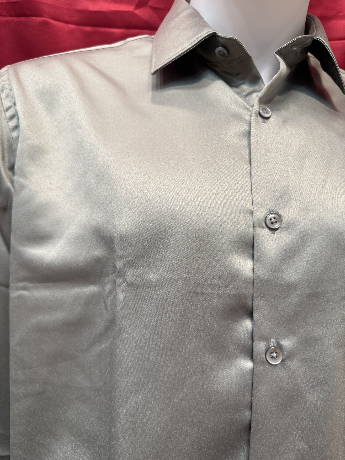 Beautiful Gray Color Full Sleeve Silk Shirt For Men