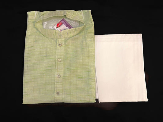 Appealing Green Color Designer Men's Kurta With Pajama Pant
