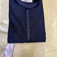 Elegant Dark Blue Color Jacquard Silk Embroidery Work Men's Kurta