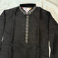 Elegant Black Color Heavy Banarasi Embroidery Kurta Pajama Set For Boys