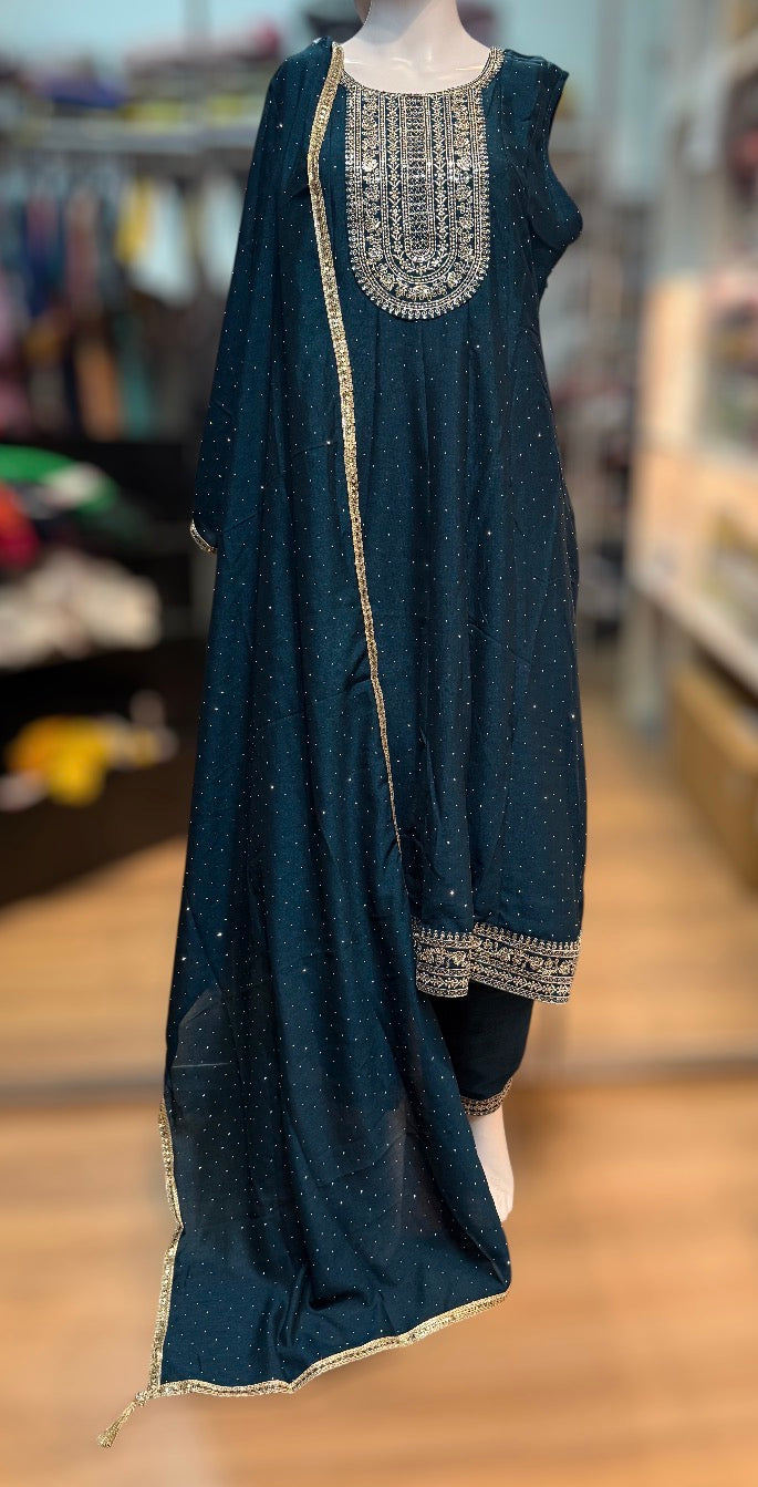 Blue Color Rayon Salwar Suits In Chandler