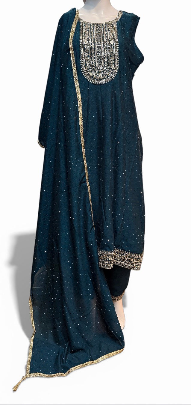Blue Color Rayon With Embroidery Work Salwar Suits Near Me