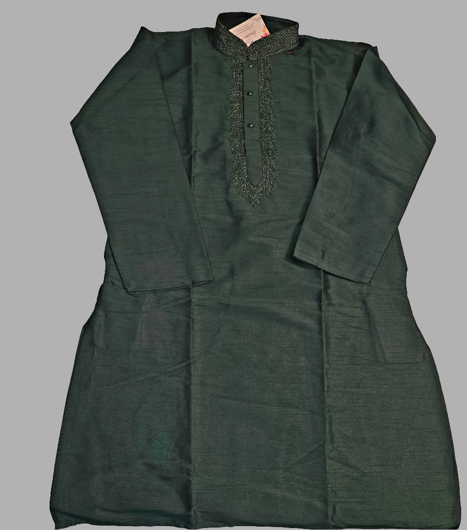 Pure Green Color Malbari Silk Regular Pajama Set