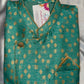 Dad & Son Pure Cotton Silk Regular Pajama Set With Jacket - Sea Green