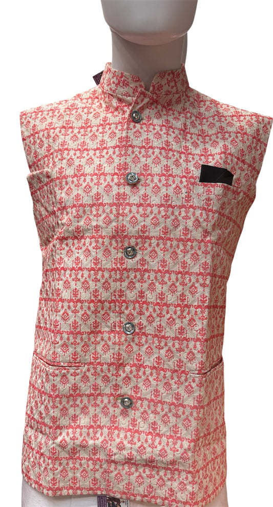 Elegant Pink Colored Men’s Koti Jacket