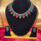 Oxidized Designer Necklace With Earrings Set In Suncity