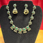 Oxidized Designed Necklace With Pearl Drop Jhumka Set In Sedona