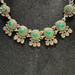 Green Color Oxidized Necklace With Pearl Drop Jhumka Set Near Me