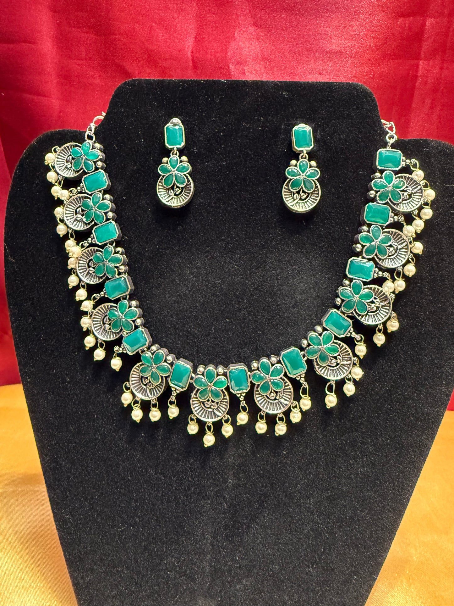 Oxidized Necklace With Earrings Set In Chandler