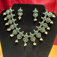 Alluring Green Color Oxidized Beautiful Design Necklace With Earrings Set