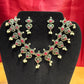 Oxidized With Beaded Necklace With Earrings Set In Yuma 