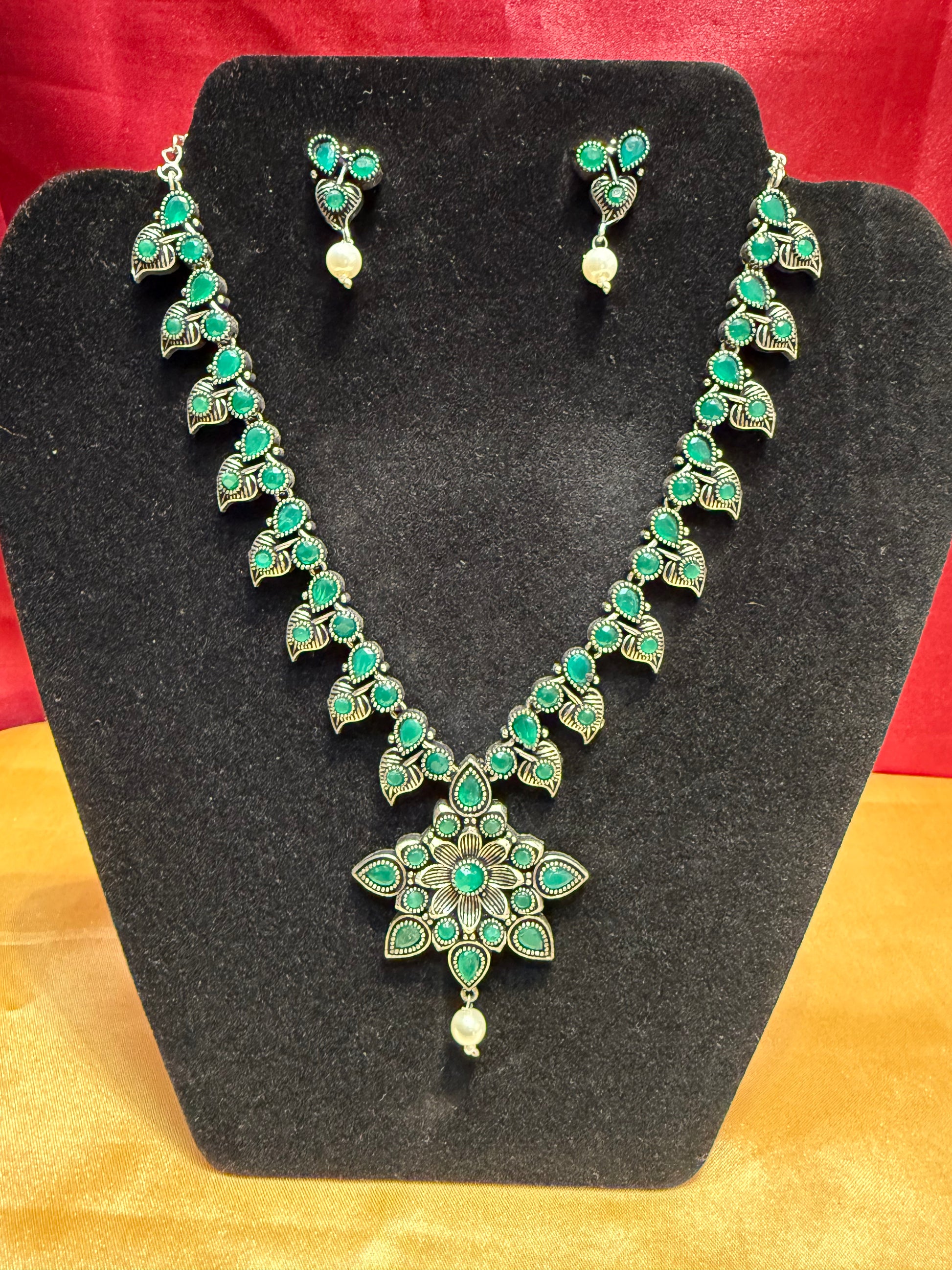 Oxidized Necklace With Earrings Set In Tucson 