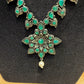 Green Color Oxidized Beautiful Flower Design Necklace Near Me 