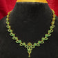 Green Stone Studded Gold Plated Necklace Near Me